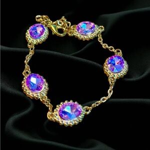 Fine Stainless Steel Glass Gem‎ Bracelet